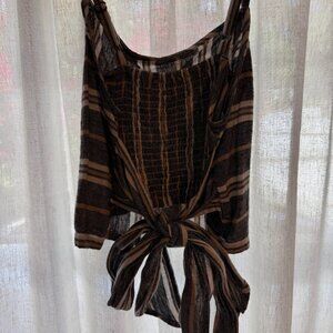 BP. Striped Tie-Front Tank Top – Size S